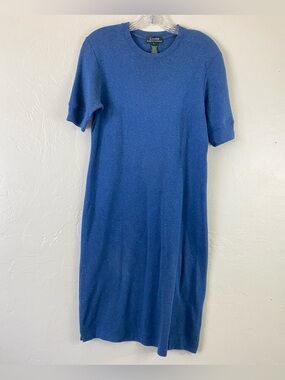 Lauren Ralph Lauren Large Cotton Knit Scoop Neck Short Sleeve Cotton Knit Dress